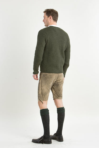 Gottseidank 'Xaver' Waffle-Knit Wool Janker in Bronze