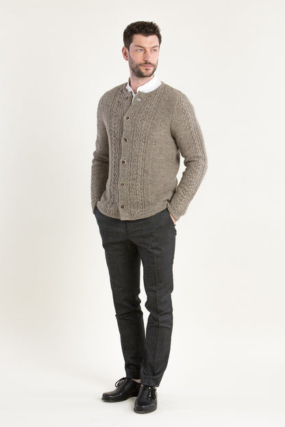 Grasegger Cable-Knit Merino Wool Janker in Light Beige
