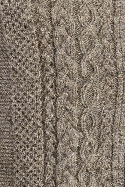 Grasegger Cable-Knit Merino Wool Janker in Light Beige