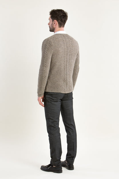 Grasegger Cable-Knit Merino Wool Janker in Light Beige