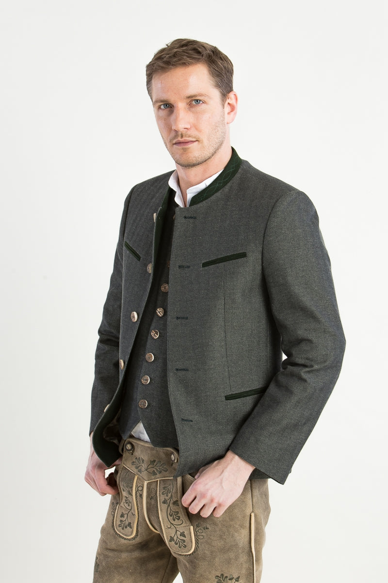Grasegger 'Pankratz' Cotton Trachten Janker in Green