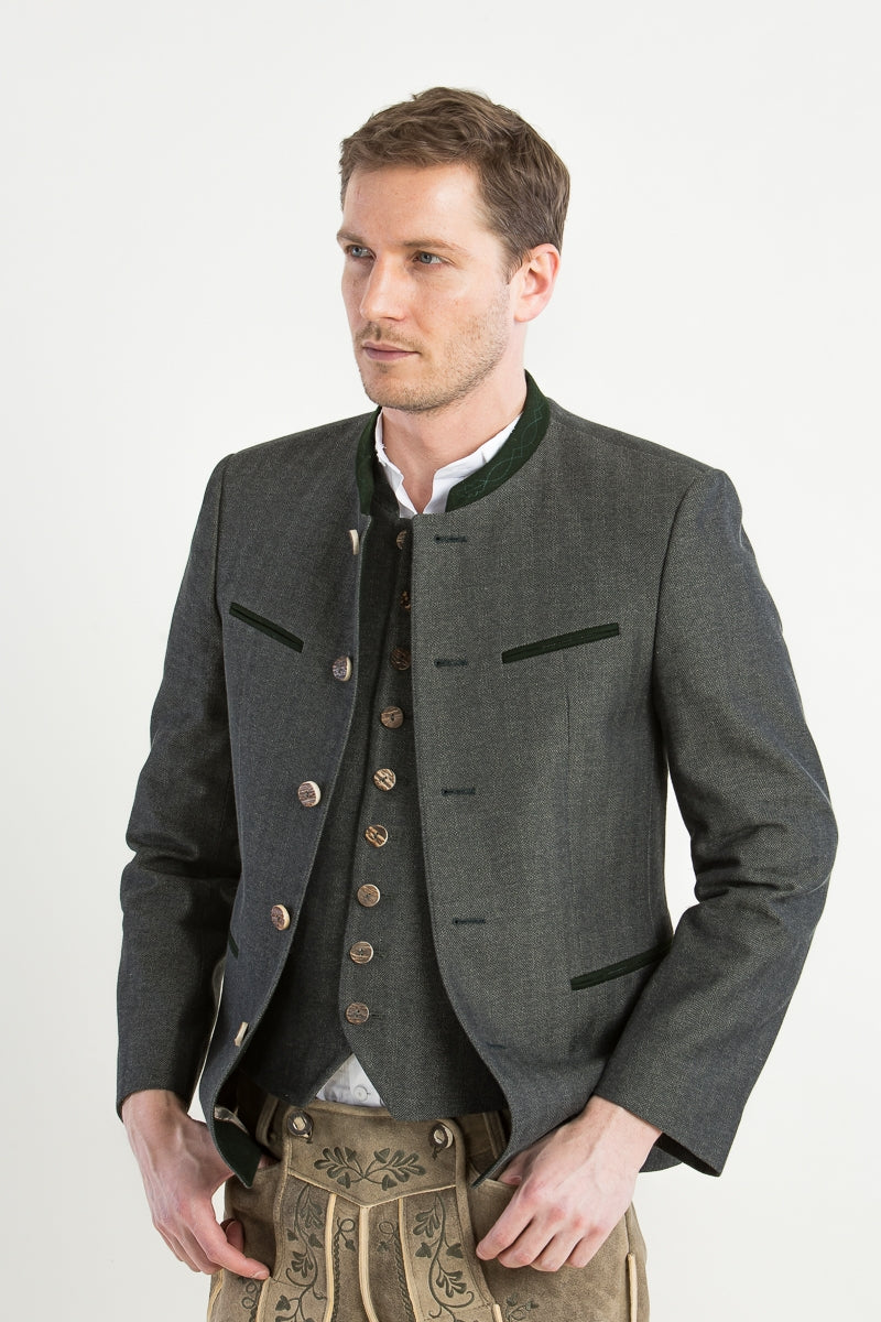 Grasegger 'Pankratz' Cotton Trachten Janker in Green