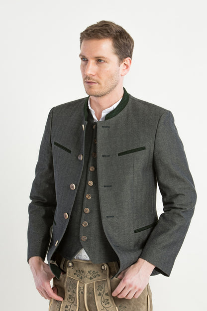 Grasegger 'Pankratz' Cotton Trachten Janker in Green