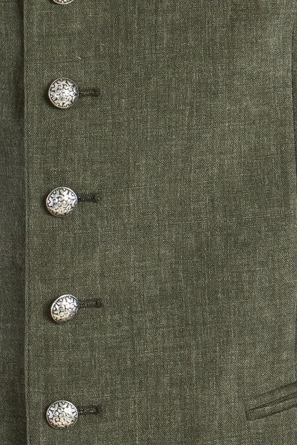 Grasegger 'Aurach' 100% Linen Vest in Green