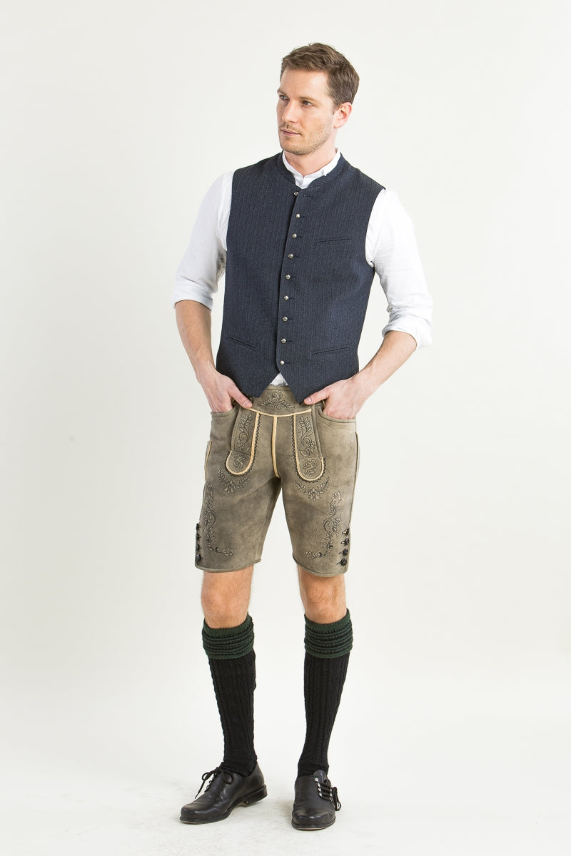 Hammerschmid 'Roman' Patterned Trachten Vest in Navy