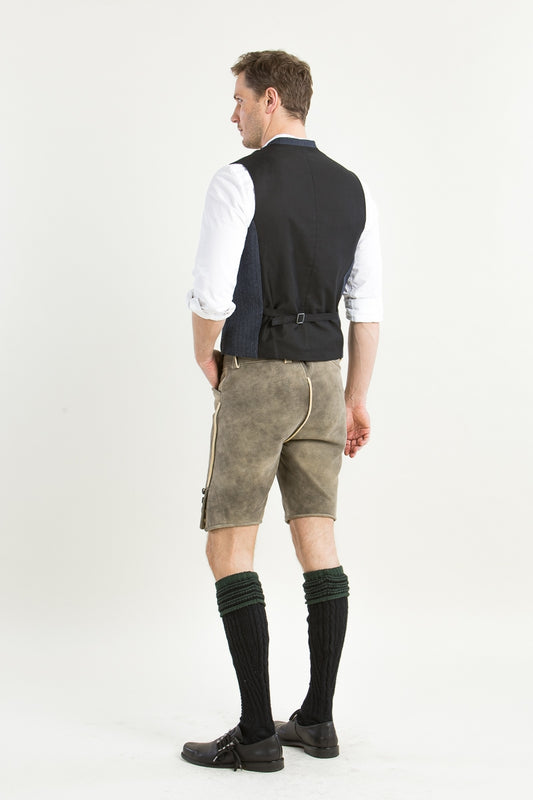 Hammerschmid 'Roman' Patterned Trachten Vest in Navy