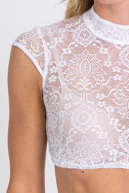 Hammerschmid 'Babsi' High-Neck Stretch-Lace Blouse