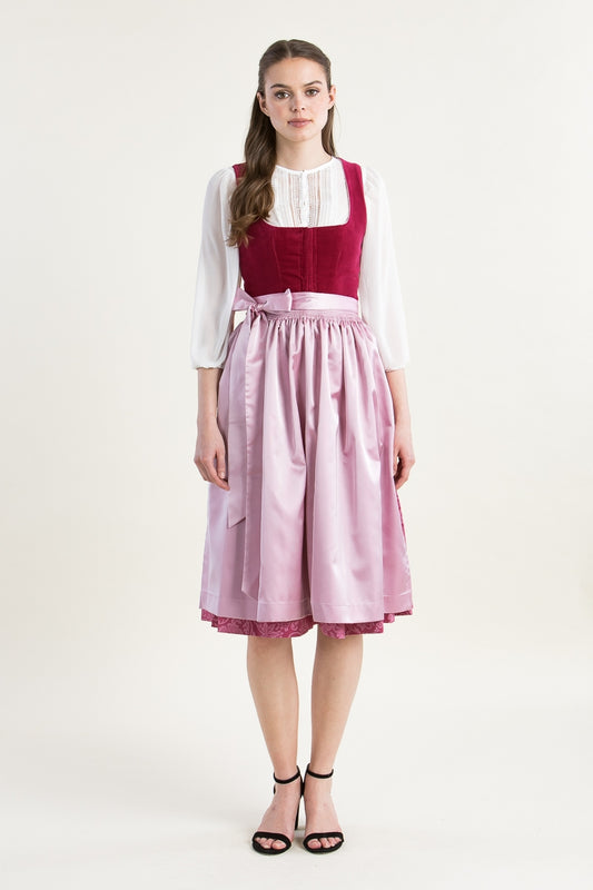Hammerschmid 'Plattensee' Velvet Dirndl in Vibrant Pink