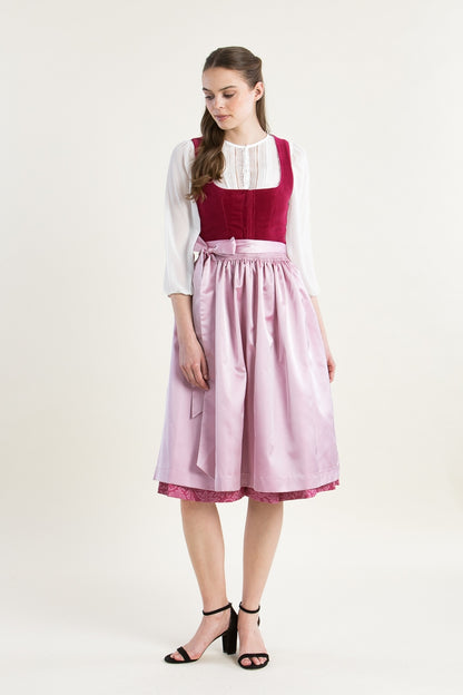 Hammerschmid 'Plattensee' Velvet Dirndl in Vibrant Pink