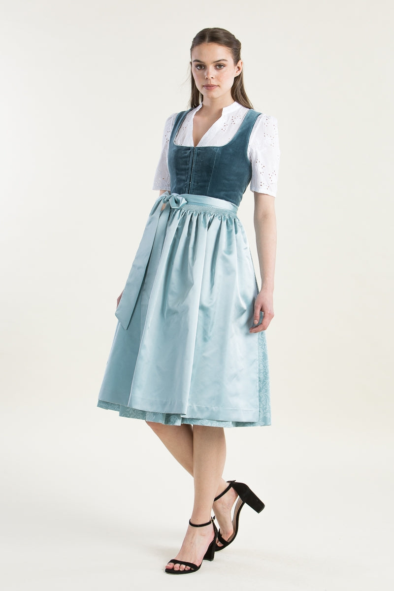 Hammerschmid 'Plattensee' Velvet Dirndl in Turquoise