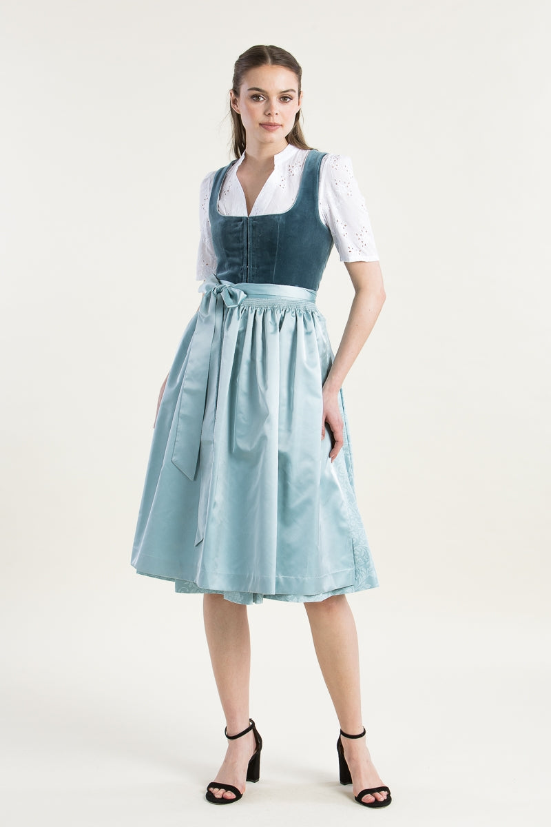 Hammerschmid 'Plattensee' Velvet Dirndl in Turquoise