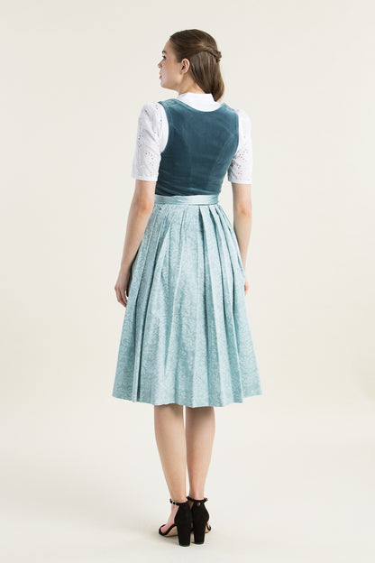 Hammerschmid 'Plattensee' Velvet Dirndl in Turquoise