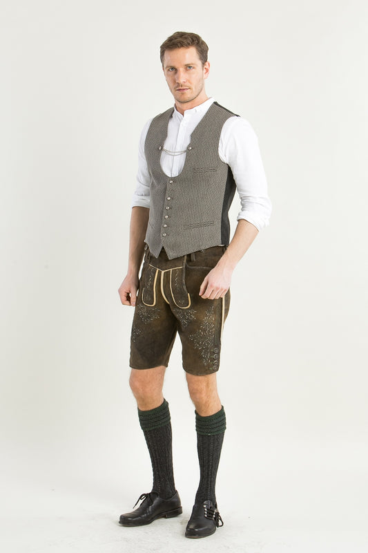 Hammerschmid 'Carl' Miesbacher Vest in Patterned Beige