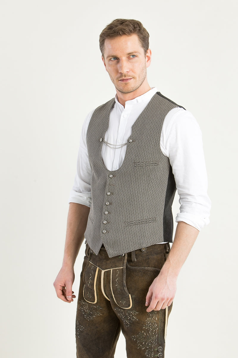 Hammerschmid 'Carl' Miesbacher Vest in Patterned Beige