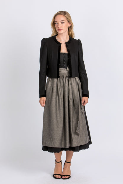Heimatglück 'Elisabeth' Velvet-Trim Wool Blazer in Black