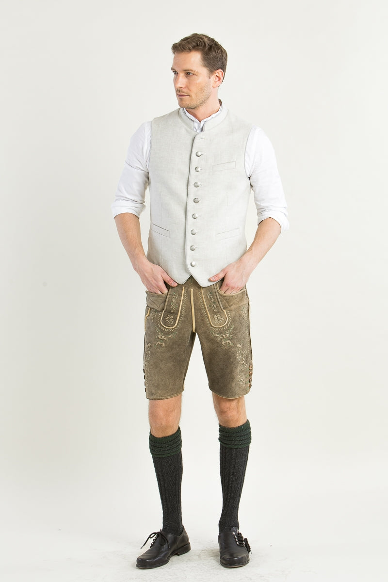 Heimatglück 'Philipp' Linen-Blend Vest in Cream