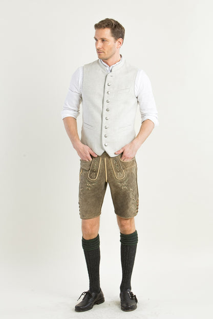 Heimatglück 'Philipp' Linen-Blend Vest in Cream