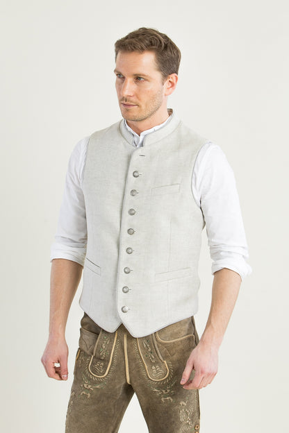 Heimatglück 'Philipp' Linen-Blend Vest in Cream