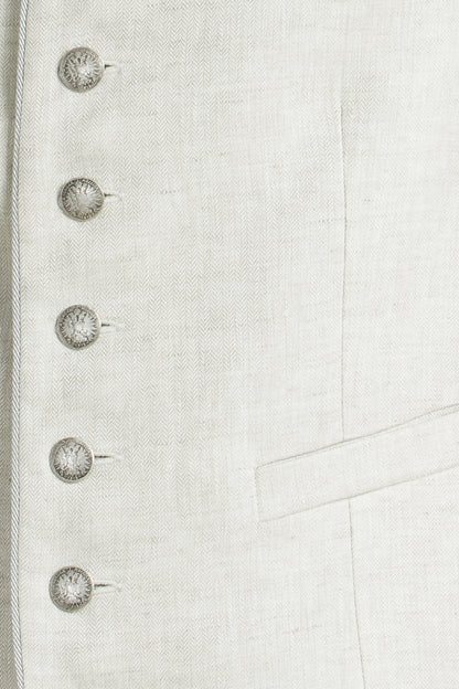 Heimatglück 'Philipp' Linen-Blend Vest in Cream