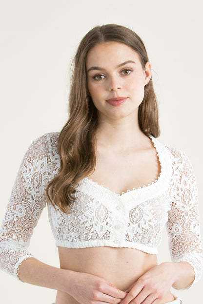 Kinga Mathe 'Samantha' 3/4-Sleeve Designer Lace Blouse