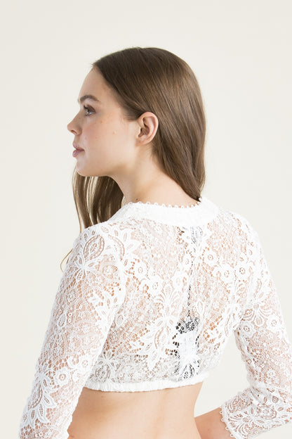 Kinga Mathe 'Samantha' 3/4-Sleeve Designer Lace Blouse