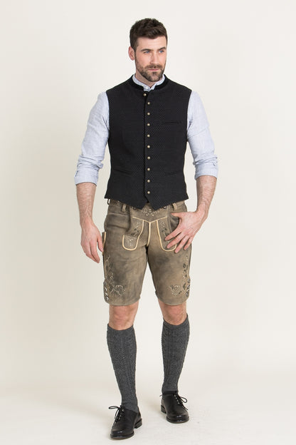 Ostarrichi 'Ursprung' Slim-Cut Suede Lederhose in Oak