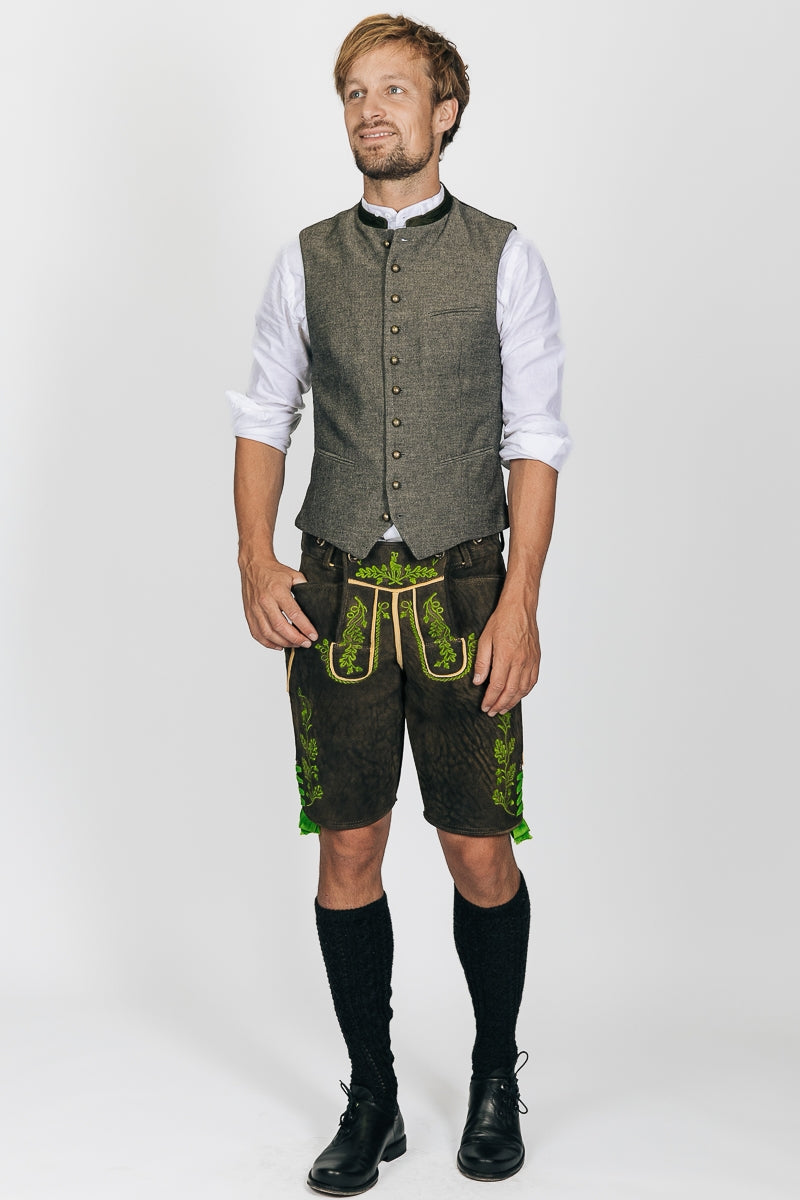 Ostarrichi 'Sepp' Deerskin Lederhose in Smoky Black