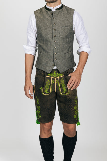 Ostarrichi 'Sepp' Deerskin Lederhose in Smoky Black