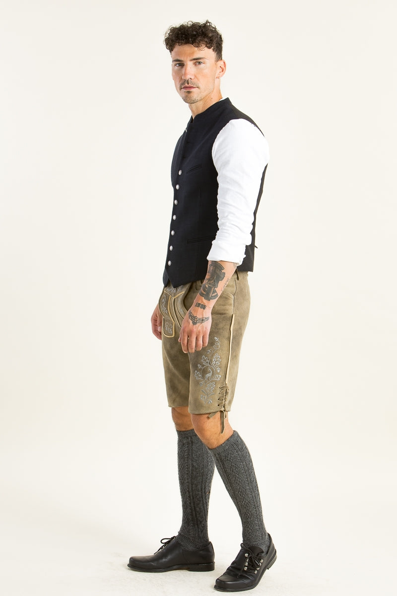 Ostarrichi 'Ludwig' Suede Lederhose in Inka Brown