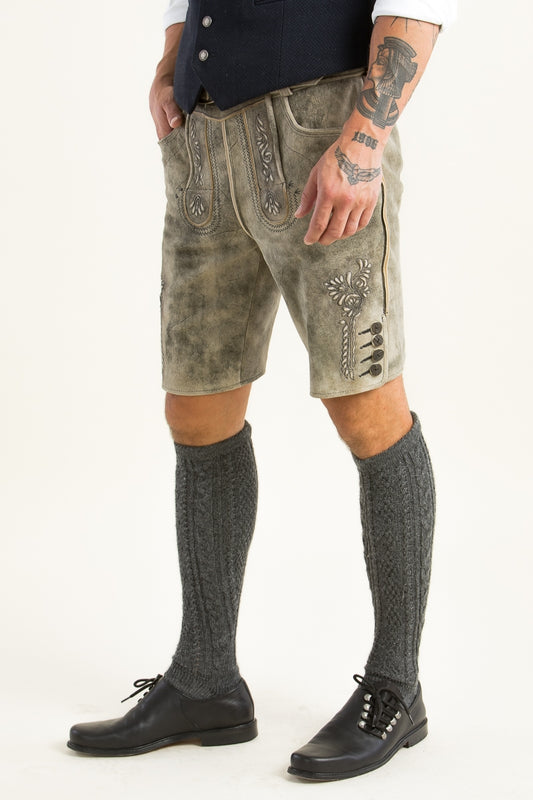 Spieth & Wensky 'Ernstbrunn' Suede Lederhose in Rustic Brown