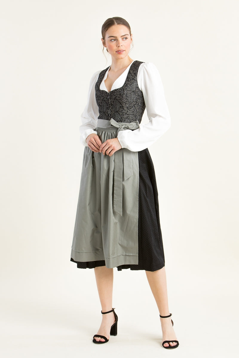 Wenger 'Isi' Festive Sweetheart Dirndl in Black