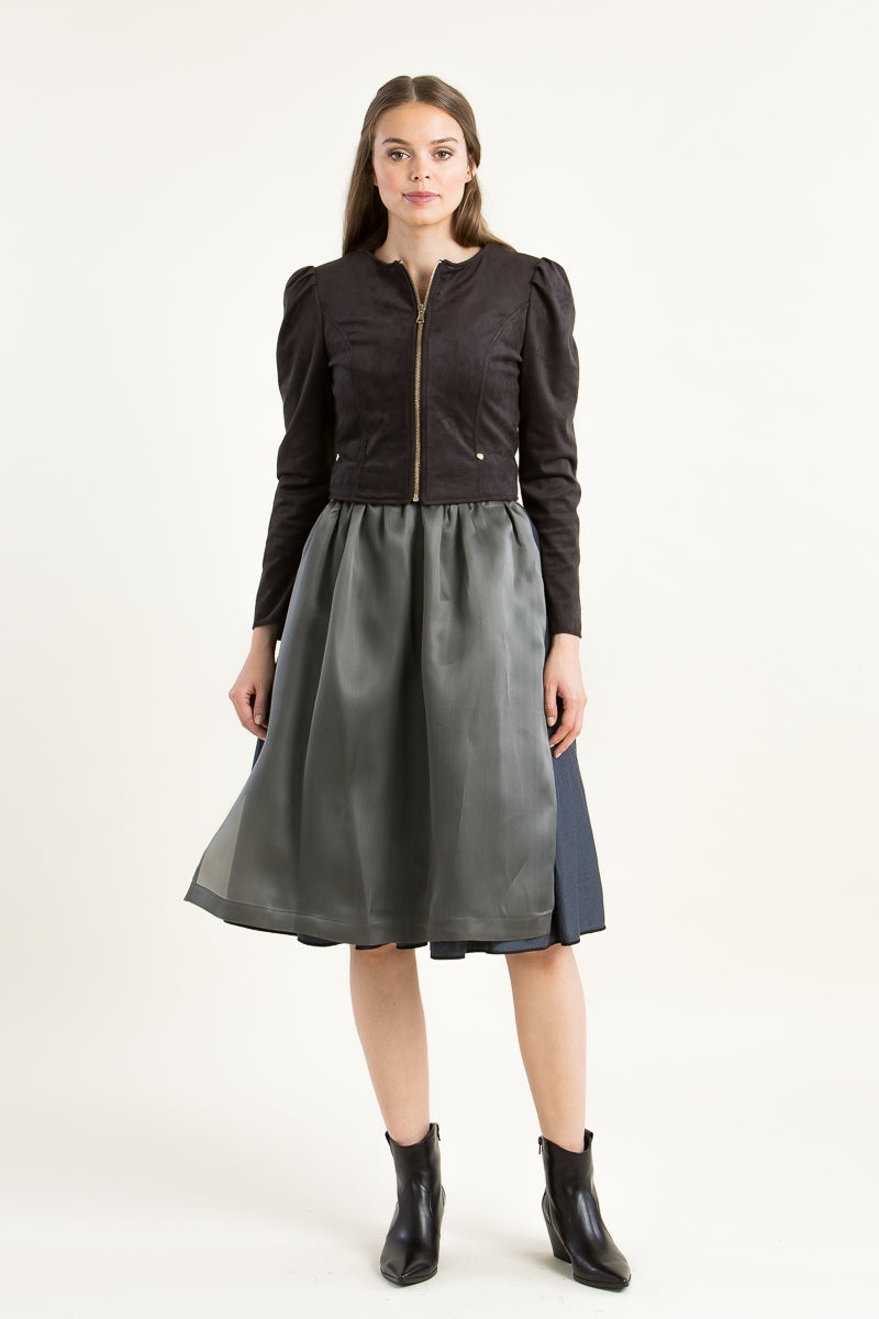 Alpenherz 'Denise' Stretch-Velvet Janker with Zipper