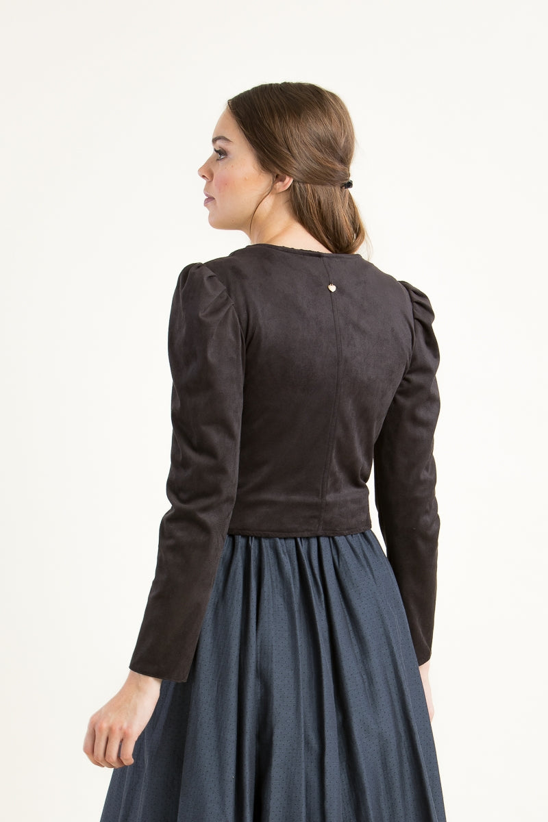 Alpenherz 'Denise' Stretch-Velvet Janker with Zipper