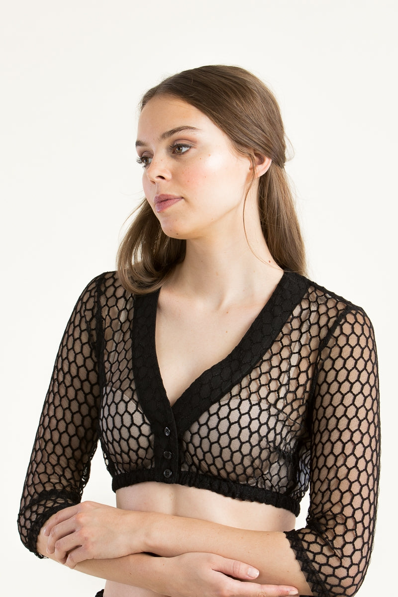 Alissa by Kinga Mathe 'Lee' Half-Sleeve Lace Blouse